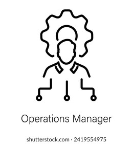 Holen Sie sich dieses lineare Symbol des Operations-Managers 