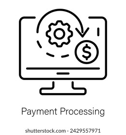 Get this linear icon of payment processing 