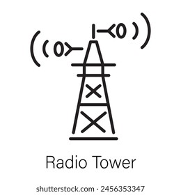 Holen Sie sich dieses lineare Symbol eines Funkturms 