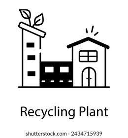 Get this linear icon of recycling plant