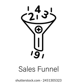 Obtener este icono lineal del embudo de ventas 