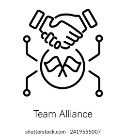 Get this linear icon of team alliance 