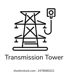 Get this linear icon of a transmission tower 