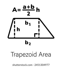 Get this linear icon of trapezoid area