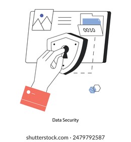 Get this linear mini illustration of data security 