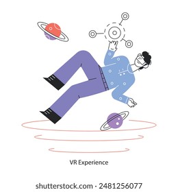 Holen Sie sich diese lineare Mini-Illustration der VR-Erfahrung 