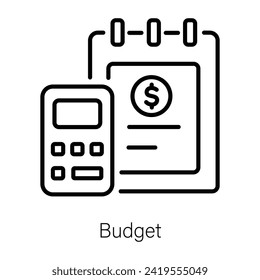 Get this linear style icon of budget 