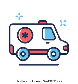 Get this linear style icon of ambulance rescue