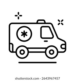 Get this linear style icon of ambulance rescue