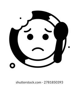 Get this modern glyph icon of hunger, food scarcity, malnutrition issues