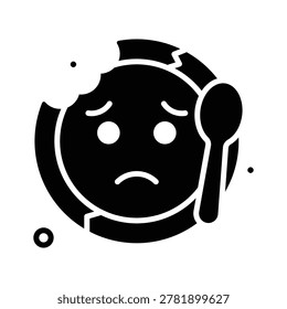 Get this modern glyph icon of hunger, food scarcity, malnutrition issues