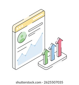 Obter este ícone isométrico moderno do site de negócios