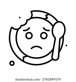 Get this modern line icon of hunger, food scarcity, malnutrition issues