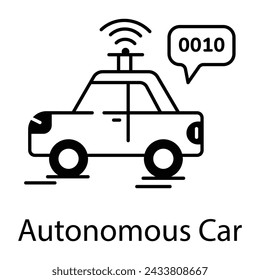 Get this outline icon of an autonomous car