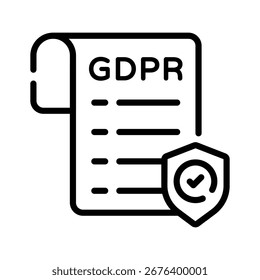 Get this outline icon of GDPR file protection