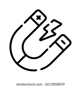 Get this outline icon showing magnet attraction force