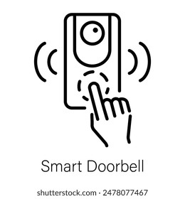 Get this outline icon of a smart doorbell 
