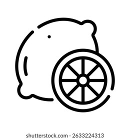 Get this outline style icon of fresh lemon
