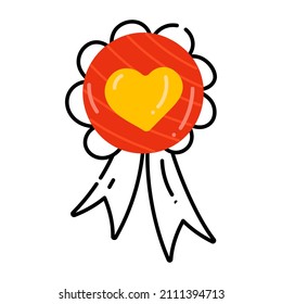 Get this premium flat icon of love badge 

