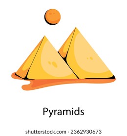 Sichern Sie sich dieses Premium-Flachsymbol der Pyramiden 