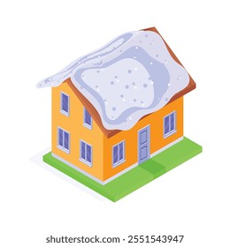 Consigue este icono premium de casa nevada en estilo moderno