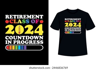 Obtener esta Clase de Jubilación De 2024 Cuenta Regresiva En Curso de diseño, idea divertida de regalo de Jubilación del Profesor, Camiseta de Maestro Jubilado, Maestro Jubilado, diseño perfecto para celebrar la Jubilación 2024