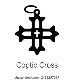 Get this solid icon of coptic cross 