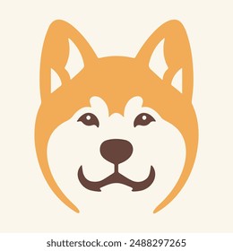 Get this stylized Akita dog vector icon, perfect for enhancing logos, branding, and design projects. Featuring a clean, modern design, this high-quality illustration is ideal for professional use.