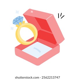 Get this trendy diamond ring icon in editable style