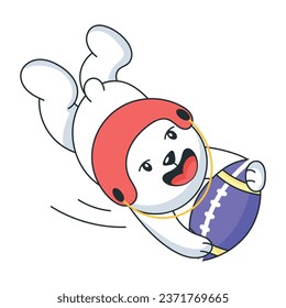Get this trendy flat sticker of a rugby player 