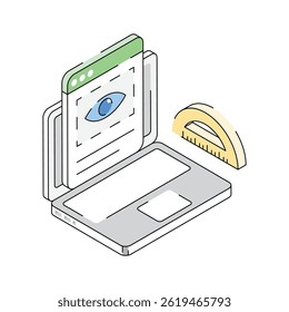 Get this trendy isometric icon of web monitoring