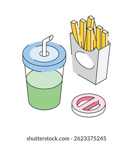 Obter este ícone isométrico moderno de sem junk food