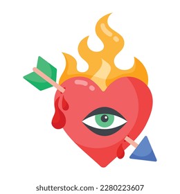 Get this unique flat sticker of arrow heart 