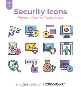 Get this unique and premium security and protection icons set in modern design style