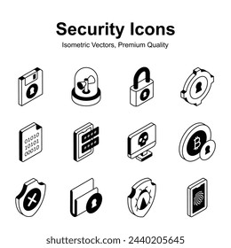 Get this visually appealing security icons in isometric style, ready to use and download