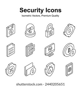 Get this visually appealing security icons in isometric style, ready to use and download