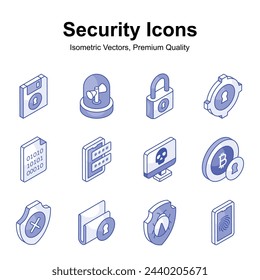 Get this visually appealing security icons in isometric style, ready to use and download