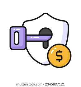 Get this visually appealing vector of financial security, ready to use icon of secure investment