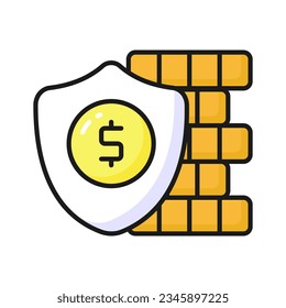 Get this visually appealing vector of financial security, ready to use icon of secure investment