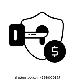 Get this visually appealing vector of financial security, ready to use icon of secure investment