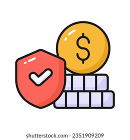 Get this visually appealing vector of financial security, ready to use icon of secure investment