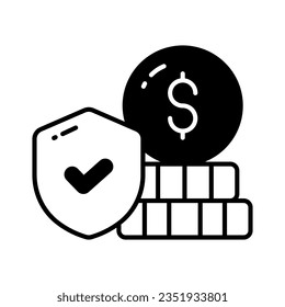 Get this visually appealing vector of financial security, ready to use icon of secure investment