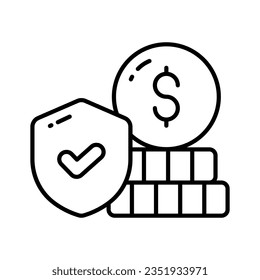 Get this visually appealing vector of financial security, ready to use icon of secure investment