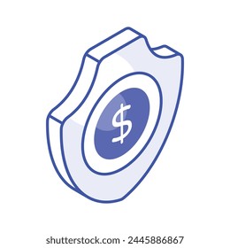 Obtenga este Vector visualmente atractivo de seguridad financiera, listo para usar icono de inversión segura