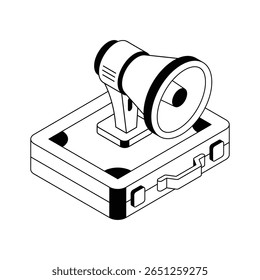 Get this visually engaging isometric icon of business marketing
