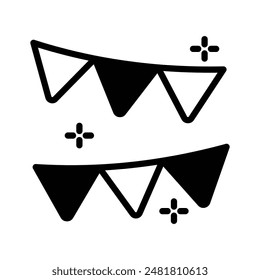 Get this visually perfect icon of garlands, decoration equipment