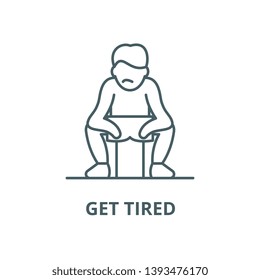 Get tired vector line icon, linear concept, outline sign, symbol