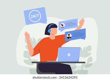 Get in touch abstract concept vector illustration. Initiate contact, contact us, feedback online form, talk to your customer, contact center, help line, company address, live chat abstract metaphor