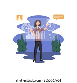 Get in touch flat style illustration vector design
