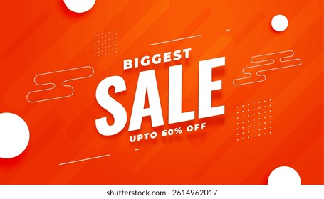 get upto 60 percent off with biggest promo sale banner vector